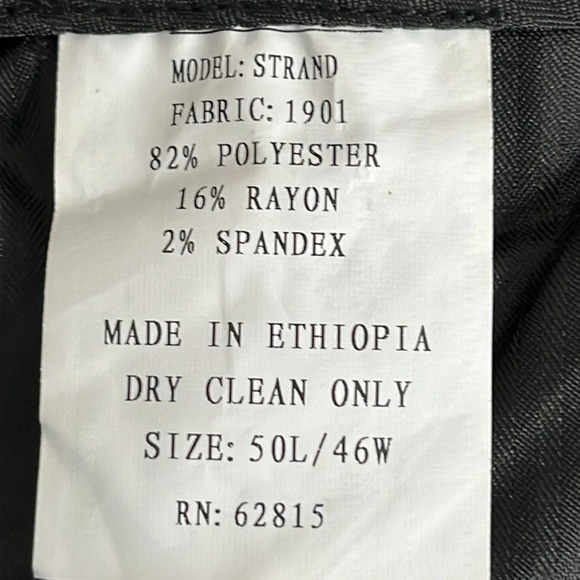 The Savile Row Strand Suit Pants in Black - NWOT - Size 46 Waist (Pants Only) - Picture 5 of 5